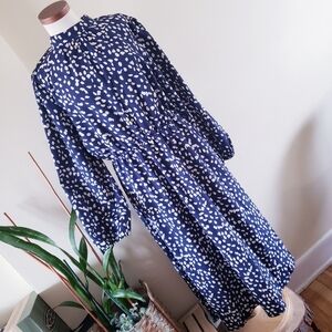 SHEIN Mockneck Printed Long Sleeve Midi Dress - XL (US 12) Like NEW